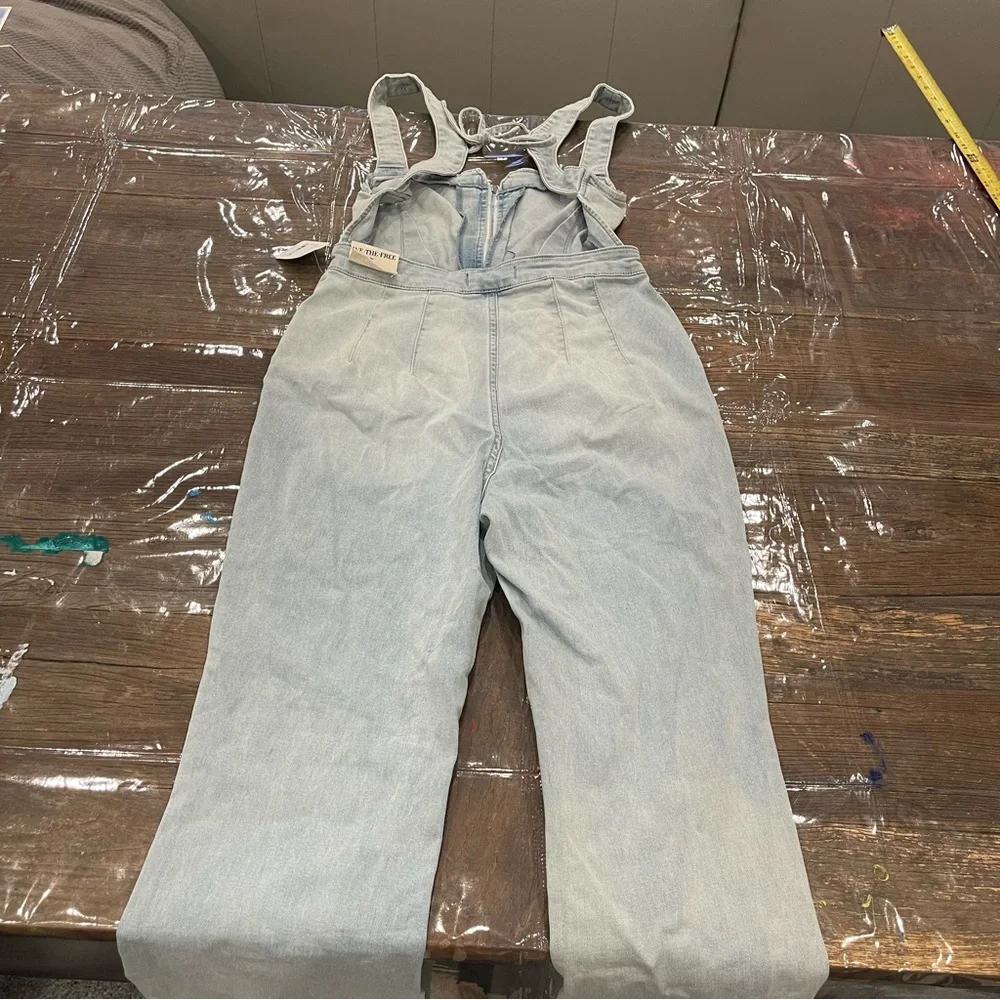 Free People light Blue crvy on 2nd ave one piece Jumpsuit with Wide Legs - Picture 13 of 16